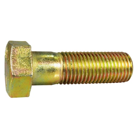 Midwest Fastener Grade 8, 1-1/4"-7 Hex Head Cap Screw, Zinc Yellow Steel, 4 in L, 2 PK 54155